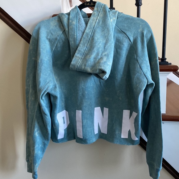 PINK Victoria Secret 🔥 Cropped Sweatshirt Hoodie Sz S - Picture 3 of 7